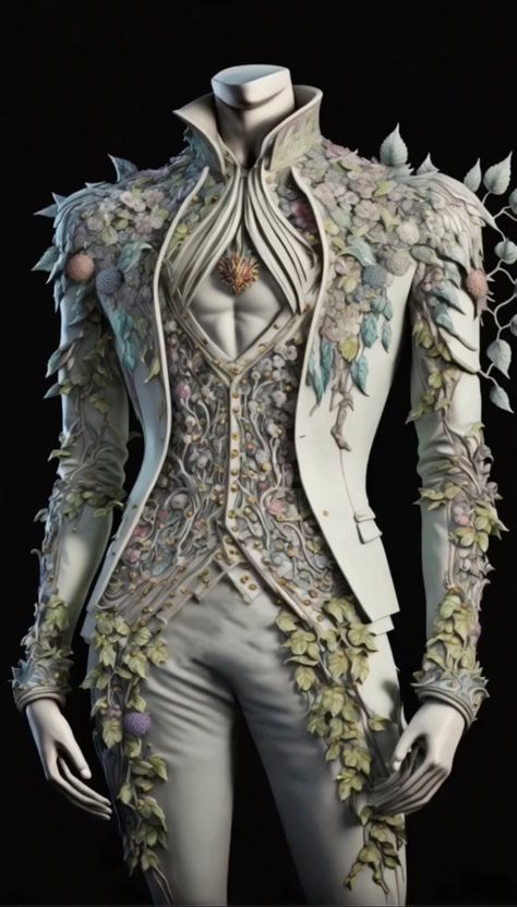 ACOTAR Spring Court inspired suit Court Outfit, Male Fairy, Spring Court, Fairy Outfit, Fairytale Fashion, Fantasy Dresses, Book Clothes, Fashion Suits For Men, Futuristic Fashion