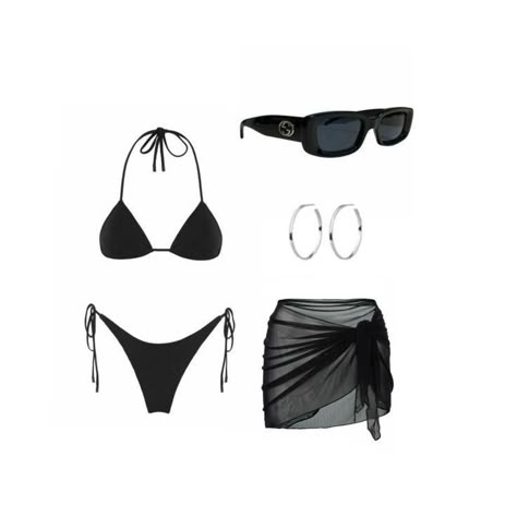 Black Swimsuit Outfit, Swimsuit Outfit Ideas, Swimsuit Outfit, Swimsuits Outfits, Suits Clothing, Beach Wear Outfits, Two Piece Swimsuit, Black Swimwear, Cute Swimsuits