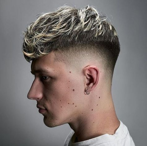 Men Hair with Highlights 20 Ideas - mens-club.online Men Streaks Hair, Men Fohawk Fade Faux Hawk, Mens Short Bleached Hair, Men’s Highlights Short Hair, Mens Highlights Short Hair, Man Highlights Hair, Blonde Tips On Black Hair Men, Men Blonde Highlights Short Hair, Blonde Highlights Men Dark Hair