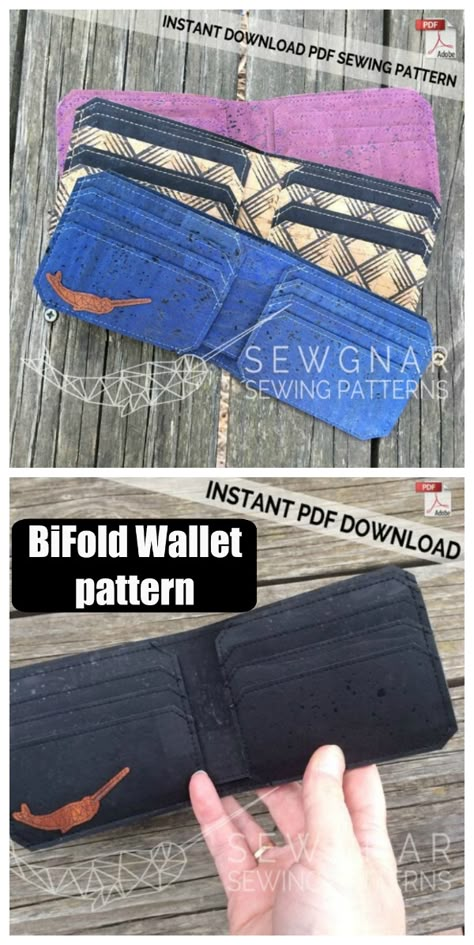 Diy Wallet Mens, Diy Leather Wallet Pattern, Beginner Sewer, Diy Wallet Pattern, Bifold Wallet Pattern, Wallet Pattern Free, Sewing Vinyl, Diy Leather Wallet, Wallet Sewing Pattern