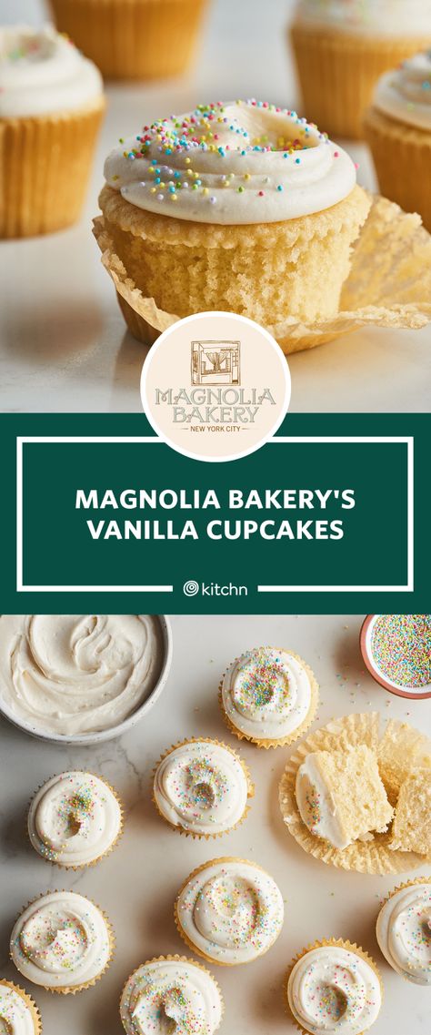 Joanna Gaines Cupcake Recipe, Magnolia Cupcakes, Moist Cupcake Recipes, Baking Challenge, Moist Cupcakes, Magnolia Bakery, Vanilla Cupcake Recipe, Magnolias Bakery, Edible Cookies