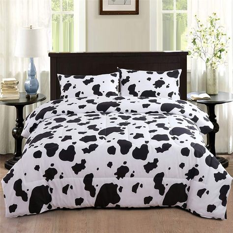 Cow Print Bedding Comforter Set Queen Size LINK: #homedecor #interiordesign #home #design #decor #affiliatelink #rugs #curtains #bedspreads #pillows #decorfurniture Indie Room Ideas, Indie Bedroom, Cama Queen Size, Cow Stuff, Aesthetic Bedroom Decor, New Room Ideas, Patterned Bedding, Indie Room Decor, Indie Room