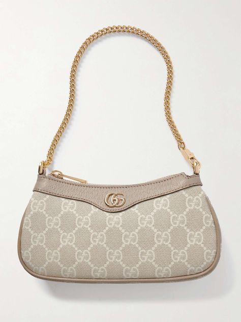 Shop GUCCI Ophidia leather-trimmed canvas-jacquard shoulder bag, Explore the latest GUCCI women's collection today on NET A PORTER Luxury Bags For Women, Small Gucci Purse, Gucci Ophelia Bag, Cute Shoulder Bags Purses, Designer Hand Bags, Shopping Wishlist Ideas, Women's Christmas Gift Ideas For Women, Cute Handbags Designer, Designer Bags 2024