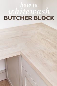 Whitewash Wood Countertop, White Washed Wood Countertops, Butcher Block Island And Quartz Countertops, Gray Wood Countertops, Whitewashed Butcher Block, Whitewashed Butcher Block Countertops, Whitewash Countertop, White Oak Kitchen Countertops, Gray Stained Butcher Block Countertops