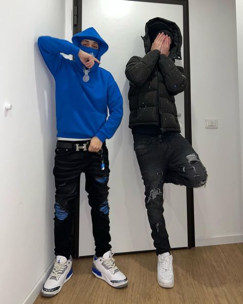 Drip Jeans Men, Blue Drip, Uk Drill Outfit Men, Estilo Drip, Drip Jeans, Nyc Drip Fits, Uk Drip Outfits, Uk Drill Outfit, Uk Winter Drip