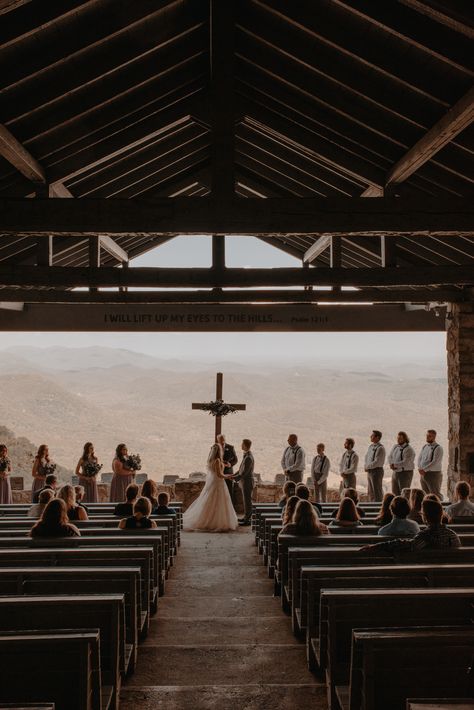 breathtaking ceremony at pretty place chapel in the blue ridge mountains by Alli K Photography | Greenville SC Wedding Photographer Chapel Wedding South Carolina, A Pretty Place Chapel, Camp Greenville Chapel Wedding, South Carolina Church Wedding, Wedding At Pretty Place Chapel, Pretty Chapel Wedding, Outside Chapel Wedding, Wedding Ideas Chapel, Pretty Churches To Get Married In