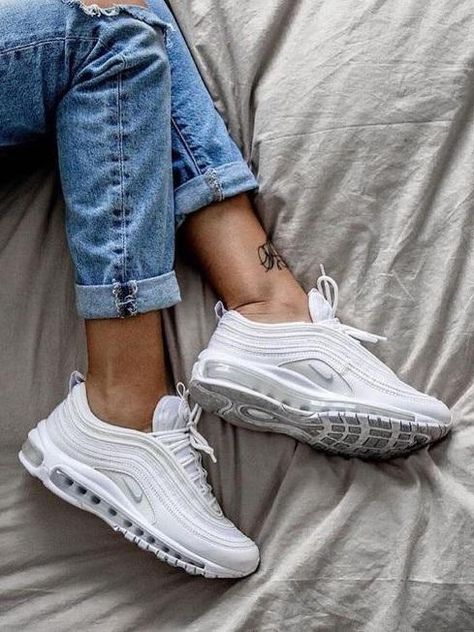 Nike Air Max 97 'Triple White' 921826 101https://usairmaxshoes.myshopify.com/collections/nike-air-max-97/products/nike-air-max-97-triple-white-921826-101 Air Max 97 Outfit, Adidas Shoes Yeezy, Yeezy Boost 750, Routine School, Morning Routine School, Yeezy Boots, Nike Air Max Shoes, Mens Fashion Sneakers, Gifts For Hubby