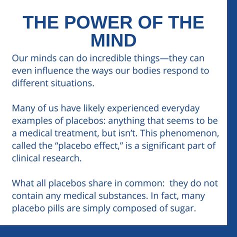 Do you know about the placebo effect? Swipe to learn more about the science behind this phenomenon. Placebo Effect, Health Improvement, Clinical Research, Improve Health, The Science, Our Body, Did You Know, To Learn, Medical