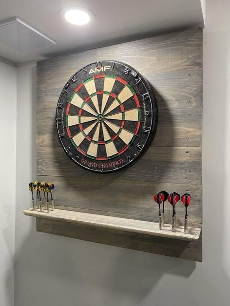 24 Basement Game Room Ideas for 2022 | Displate Blog Pool Table And Dart Board Room, Bar Dart Board, Basement Dart Board Ideas, Basement Games Room Ideas, Games Room Bar, Family Games Room, Small Games Room Ideas, Basement Sports Room, Game Room Wall Ideas