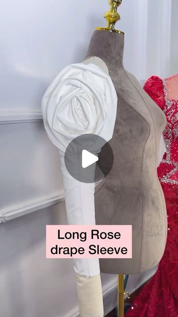 Draped Sleeve Pattern, Rose Sleeves Pattern, Easy Sleeve Pattern, Dress Sleeve Pattern, Rose Sleeves For Blouse, Rose Sleeve Pattern, Beautiful Sleeves Designs, Draping Fashion Design, Sleeve Draping