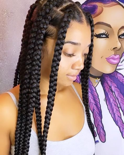 Braids Hairstyles Ideas, Big Box Braids Hairstyles, African Hair Braiding Styles, Long Box Braids, Box Braids Hairstyles For Black Women, Braids Hairstyles Pictures, Braided Cornrow Hairstyles, Quick Braided Hairstyles, Twist Braid Hairstyles