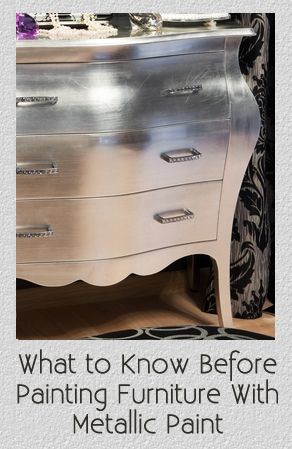 Before you decide to do a metallic paint on a piece of furniture, its important to understand a few things before you even buy the paint. Know What The Final Finish Will Look Like  There is a huge difference between what silver colored spray paint looks like on furniture Painting Furniture, Refurbished Furniture, Paint Furniture, Redo Furniture, Repurposed Furniture, Refinishing Furniture, Furniture Projects, Metallic Paint, Spray Paint