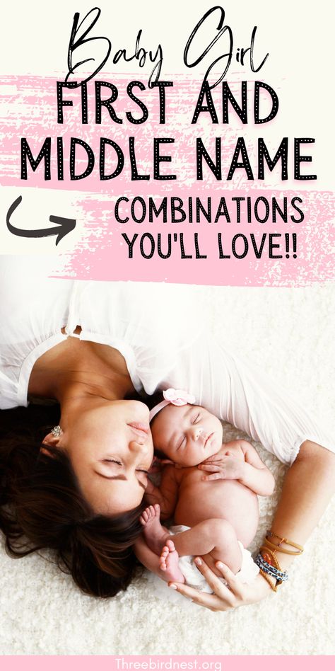 Cute first and middle baby girl names that you'll love. The cutest combo list on the internet! baby girl names, girl names, baby names list Baby Names First And Middle, Most Unique Baby Names, New Baby Girl Names, Girl Names List, Hispanic Babies, Rare Baby Girl Names, Baby Names List