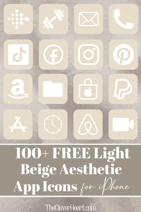 beige app icons Light Beige Aesthetic, Beige Aesthetic App Icons, Phone Customization Ideas, Vintage App Icons, All Apps Icon, Beige App Icons, Vintage App, App Icons For Iphone, Ipad Widgets