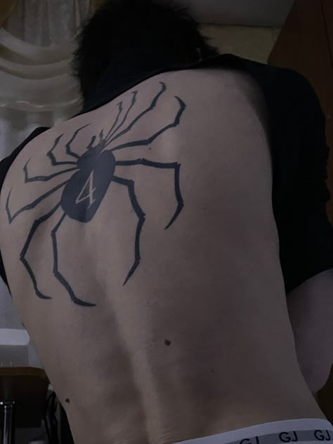 Hxh Spider Tattoo Hisoka, Hxh Tattoo Ideas Spider, Hisoka Back Tattoo, Hunterx Hunter Tattoos, Spider Neck Tattoo Men, Spiderman Back Tattoo, Hxh Tattoos Spider, Hunter Hunter Spider Tattoo, Genei Ryodan Tattoo