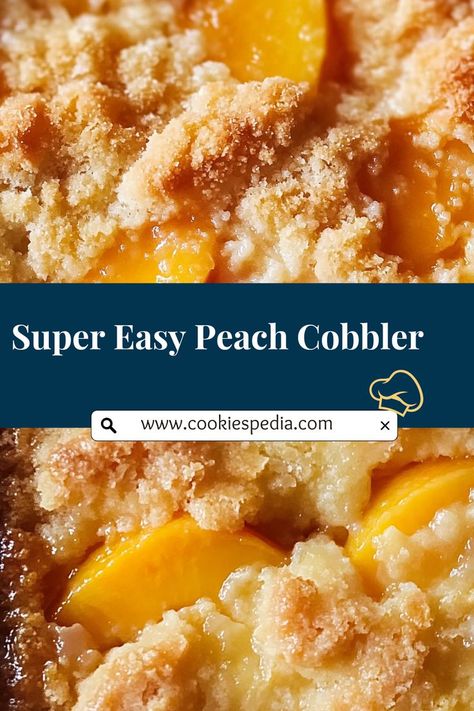 This peach cobbler is the ultimate easy recipe for a party dessert! Just a few simple ingredients and 30 minutes in the oven, and you'll have a golden, buttery treat that melts in your mouth. Perfect for gatherings or a cozy night in! #easyrecipe #peachcobbler #party Super Easy Peach Cobbler Recipe, Cobbler Dump Cake, Best Peach Cobbler, Peach Cobbler Dump Cake, Cobbler Recipes Easy, Desserts With Few Ingredients, Easy Peach Cobbler Recipe, Cobbler Easy, Easy Peach Cobbler