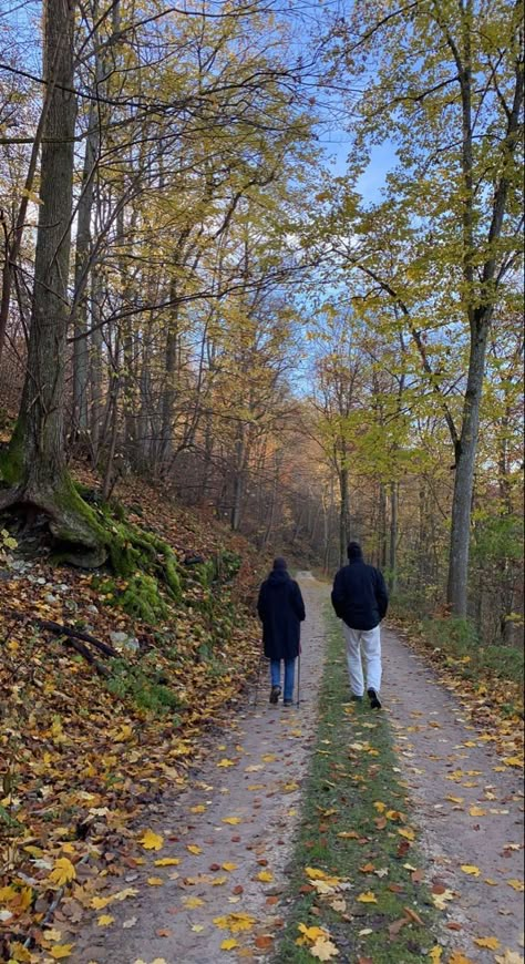 Forest Couple Aesthetic, Forest Walk Aesthetic, Walk Aesthetic, Fall Date Ideas, Cute Hiking Outfit, Dream Dates, Forest Walk, Fall Dates, Couples Walking