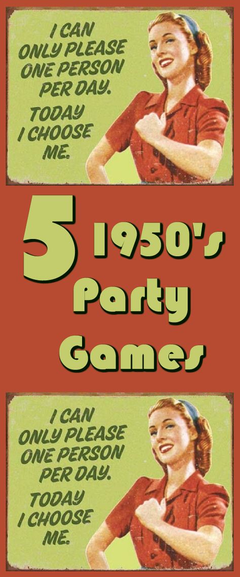 Five creative 1950s theme party games - perfect for your 50s theme party! 80th Birthday Games, 50s Theme Party, Bridal Shower Retro, 1950s Party Ideas, 1950s Theme Party, Work Party Games, Fifties Party, Grease Party, 50s Theme