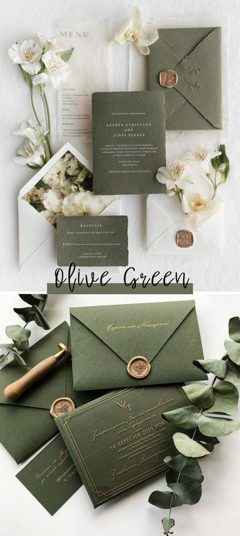 Trending: 25 Amazing Olive Green Wedding Color Ideas - Merry Hook.#WeddingInvitations #WeddingStationery #Invitation #WeddingPlanning #CustomInvitations Green Fall Weddings, Brown Wedding Themes, Green Spring Wedding, Hunter Green Wedding, 1000 Wedding, Olive Green Wedding, Forest Green Wedding, Dark Green Wedding, Green Wedding Theme