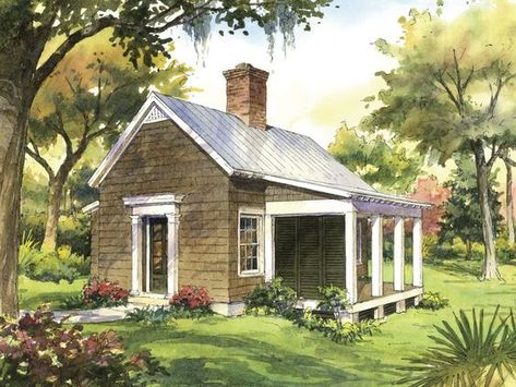 Garden Cottage House Plan Garden Cottage House, One Bedroom House Plans, Guest House Plans, One Bedroom House, Southern Living House Plans, Small Cottages, Tiny House Plan, A Small House, Tiny Cottage