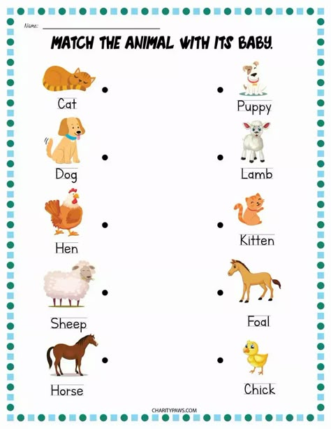 Animals And Their Babies Worksheets {Free 10 Page PDF} Young Ones Of Animals, Animals And Their Babies, Farm Animals Preschool, Mother And Baby Animals, Nursery Worksheets, Baby Animal Names, Preschool Pictures, Animal Activities For Kids, English Activities For Kids