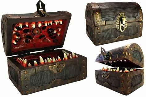 Mimic dice chest Mimic Chest, Dice Storage, Dungeons And Dragons Dice, Dice Box, Dragon Toys, Polyhedral Dice, Dice Bag, Dungeon Master, Mini Games