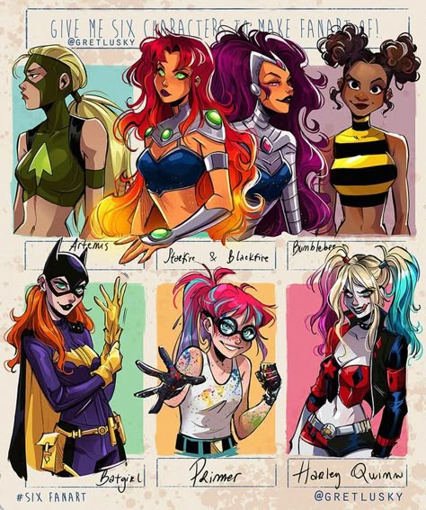 Gretlusky Art, Art Dc Comics, Teen Titans Fanart, Art Style Challenge, Arte Dc Comics, Harley Quinn Art, Dc Comics Artwork, Dc Characters, Dessin Adorable