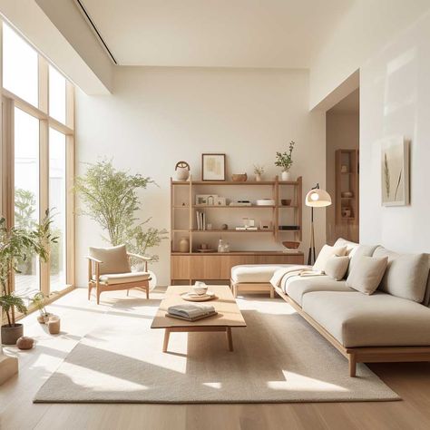 Bringing Muji Style Living Room Elegance into Your Home • 333+ Images • [ArtFacade] Muji Style Living Room, Muji Living Room, Muji Interior Design, Muji Interior, Japandi House, Muji Home, Muji Style, Japandi Living Room, Space Story