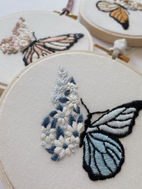 Butterfly embroider, butterfly, spring, cute butterfly, embroidery, embroidery ideas, spring crafts, cute spring gifts, unique gift ideas, butterfly gift, floral crafts, floral designs, embroidery designs, hand stitched, butterfly inspiration, embroidery inspiration, floral i spiration, cute handmade gifts, small business, cross stitch, needle point, diy crafts, easy crafts, simple embroidery, unique embroidery, embroidery ideas, cute gift ideas, perfect girl gift, gifts for her, gifts for girl Hand Embroidered Butterflies, Cute Butterfly Embroidery, Small Butterfly Embroidery Easy, Cute Floral Embroidery, Simple Butterfly Embroidery Designs, Spring Embroidery Ideas, Unique Embroidery Designs Ideas, Embroidered Butterfly Simple, Hand Embroidery Business Ideas