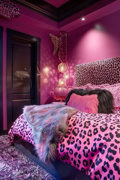 Hot Pink Bedroom, Pink Bedroom Aesthetic, Hot Pink Room, 2000s Room, Bedroom Aesthetic Ideas, Y2k Bedroom, Most Beautiful Homes, Bedroom Wall Decor Ideas, Pink Bedroom Ideas