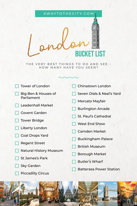 London bucket list from locals: Planning a trip to London and wondering what to do? We've curated a list of 24 things you absolutely cannot miss in this gem in the UK! Save this bucket list to ensure you see the very best things in London, and refer to our post to read more details about each sight and get inspired by our photos. | London tips | Things to do in London | London holiday | London itinerary | London tips & tricks Things To In London, London List Things To Do, London Must Visit Places, London Travel Checklist, Things To Visit In London, Things To Do In England Bucket Lists, London Must See Bucket Lists, Must Do Things In London, Uk Bucket List Things To Do