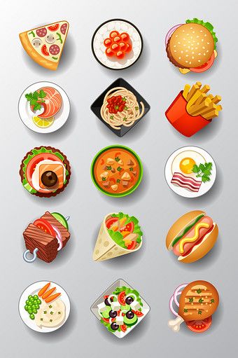 Delicious food set illustration elements#pikbest#graphic-elements Foods Printable, Food Illustration Design, Illustration Elements, Vegetable Plate, Sushi Platter, Food Doodles, Food Artwork, Food Clipart, Food Illustration Art