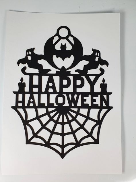 'Happy Halloween' Poster Decoration Hand Made from thick Poster Board Brand new handmade poster for Halloween. Item measures 34 x 24.5cm approx. Ideal for hanging on the wall or in the window. Please note as this is a handmade item design and colour shades may vary slightly from the photo on the listing. Halloween Horror Costumes, Marcos Halloween, Halloween Monogram, Halloween Window Decorations, Handmade Poster, Cute Halloween Makeup, Poster Decoration, Scary Decorations, Poster Decorations