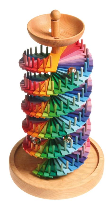 Grimms Toys, Wooden Marble Run, Grimm's Toys, Game Wood, Marble Race, Marble Runs, Marble Machine, Wooden Rainbow, Marble Run