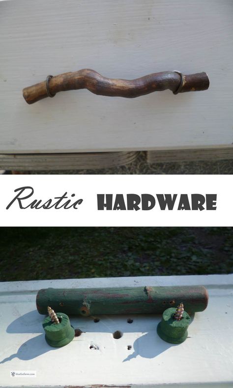 Rustic Hardware - drawer pulls and cabinet handles... Rustic Country Decor | Furniture Refinishing Rustic Cabinet Handles, Rustic Kitchen Hardware Drawer Pulls, Farmhouse Rustic Kitchen Cabinet Hardware, Diy Cabinet Handles, Rustic Cabin Drawer Pulls, Drawer Pulls Diy, Rustic Cabinet Hardware, Rustic Cabinet Doors, Rustic Drawer Pulls