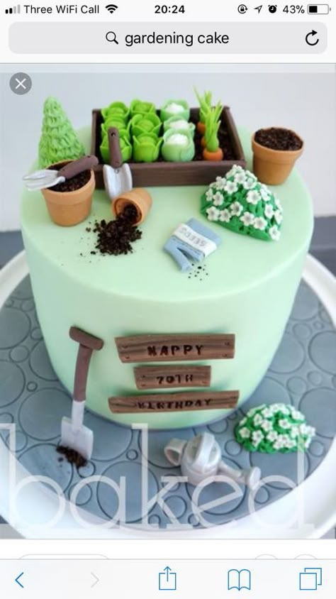 Allotment Cake, Garden Theme Cake, Gardening Cake, Garden Birthday Cake, 90th Birthday Cakes, 70th Birthday Cake, 80 Birthday Cake, Dad Birthday Cakes, Garden Cake