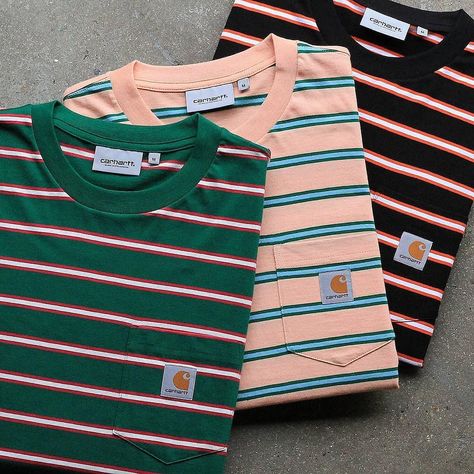 THE DROP DATE CLOTHING on Instagram: “CARHARTT WIP celebrates Spring with the arrival of the HOUSTON POCKET T-SHIRT... - Hit the link in our bio to shop the latest from CARHARTT…” Carhartt Tshirt, Androgynous Outfits, Carhartt T Shirt, Casual Tees, Street Fashion Men Streetwear, Mens Stripes, Cute Sweatshirts, The Arrival, Carhartt Wip