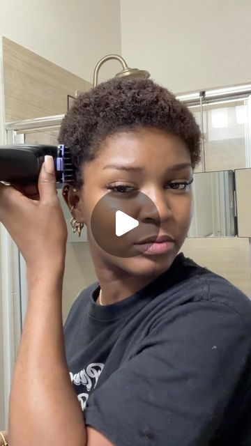 Ny McGee on Instagram: "Just another hair cut video💆🏾‍♀️  #shortnaturalhairstyle #diyhaircut" Faux Hawk 4c Hair, Black Woman Low Haircut, Afro With Shaved Sides, Ladies Fade Haircut Black Women, Styles For Short Natural Black Hair, Twa Haircuts 4c Hair, Women Natural Haircut, Short Hairstyle Black Women Curly, Short Pixie Cut With Shaved Sides