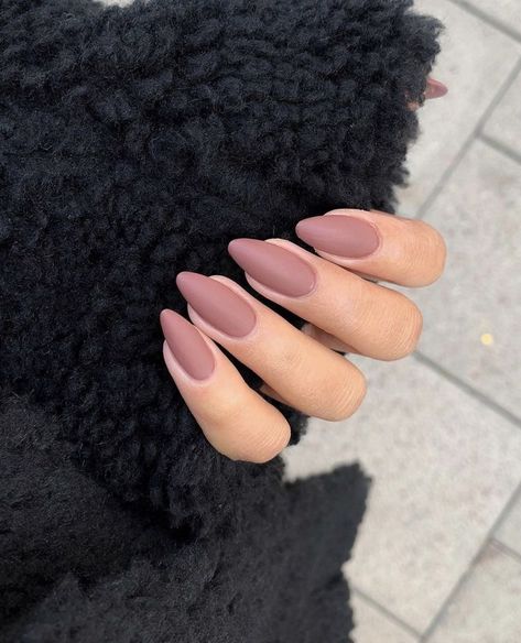 Matte Almond Nails, Matte Nail Colors, Matte Pink Nails, Velvet Nails, Cute Nails For Fall, Matte Nails Design, Soft Nails, Fall Nail Colors, Neutral Nails