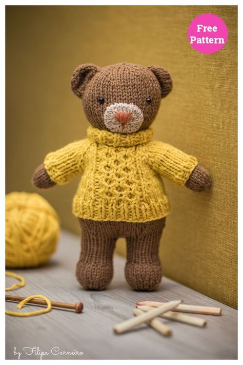 Sancho Teddy Bear Free Knitting Pattern Knitting Patterns For Teddy Bears, Teddy Knitting Pattern, Large Knitted Teddy Bear Pattern Free, Knitted Teddy Bear Clothes Pattern Free, Free Knitting Patterns For Teddy Bears, Free Knitted Teddy Bear Pattern, Knitting Teddy Bear, Free Bear Knitting Pattern, Knitted Teddy Bears Free Patterns