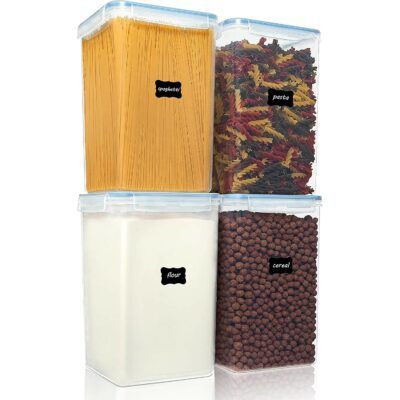 Large Food Storage Containers, Flour Container, Large Storage Containers, Pantry Storage Containers, Airtight Storage, Small Pantry, Kitchen Pantry Storage, Food Storage Container Set, Plastic Container Storage