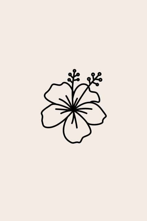 Simple Flower Doodles, Small Flower Drawings, Hibiscus Drawing, Hibiscus Flower Drawing, Cute Flower Drawing, Simple Flower Drawing, Cute Small Drawings, Easy Flower Drawings, Summer Drawings