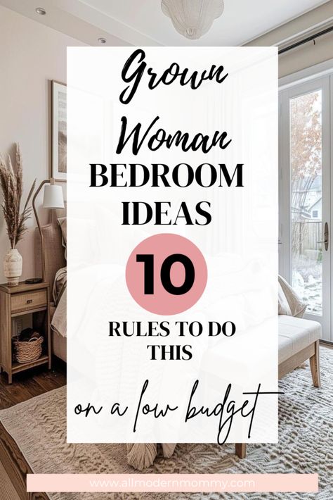 10 Rules for Creating a Grown Woman Bedroom Oasis Romantic Bedrooms For Women, Older Woman Bedroom Ideas, Small Female Bedroom Ideas, Bedroom 30 Year Old Woman, Bedroom Ideas For 30 Year Old Woman, Bedroom Women Single, Femine Bedroom Ideas Home Decor, Cozy Bedrooms For Women, Woman's Bedroom Ideas Single