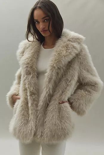 Sherpa Coats & Jackets | Anthropologie Cute Jackets For Winter, Fall Thrifting, Aspen Outfits, Fur Jackets For Women, Womens Fur Coat, Thrifting Wishlist, Christmas Dinner Outfit, Cream Faux Fur Coat, Autumn Shopping