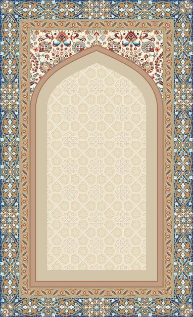 Premium Vector | Vector mughal decorative arch islamic geometric pattern frame for invitation Geometric Islamic Art, Sajadah Design, Islamic Art Background, Mosque Layout, Islamic Pattern Background, Islamic Design Graphic, Indian Frame, Nikkah Card, Mughal Border