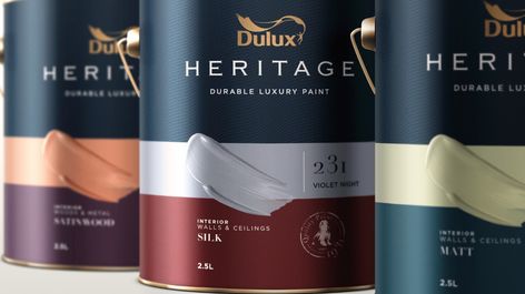 Dulux Heritage (Concept) on Packaging of the World - Creative Package Design Gallery Paint Package Design, Packaging Of The World, Paint Packaging Design, Paint Branding, Premium Packaging Design, Paint Packaging, Heritage Paint, Luxury Paints, Dulux Heritage