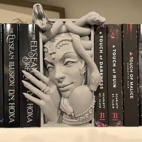 Amazon.com: Generic Medusa Bookends,Greek Gorgon Serpent Monster Decorative Book Ends Heavy Book Stopper for Home Office Desk,Vintage BookShelf Decor (grey), Gray : Home & Kitchen Serpent Monster, Book Stopper, Reclaimed Decor, Decorative Bookshelves, Desk Vintage, Vintage Bookshelf, Decorative Bookends, Cubicle Decor, Goth Home Decor