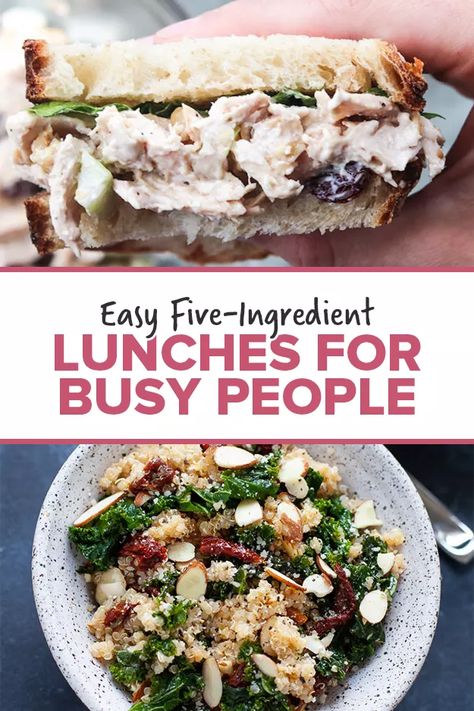 19 Packable Lunches With Five Ingredients Or Fewer Pack My Lunch, Packable Lunch, Bean And Vegetable Soup, Packable Lunches, Lunch For Work, Delicious Chicken Salad, Healthy Lunches For Work, Homemade Lunch, Healthy Lunches For Kids