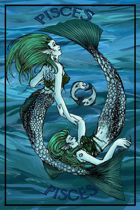 mermaid pisces | visit deviantart com Mermaid Pisces Tattoo, Tattoos Pisces, Stormy Water, Mermaid Pisces, Pisces Constellation Tattoo, Pisces Star Sign, Pisces Tattoo, Pisces Constellation, Pisces And Aquarius