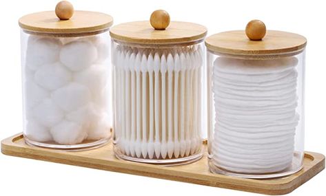 Bathroom Jars, Bathroom Containers, Bathroom Canisters, Rv Parts And Accessories, Dental Floss, Cotton Swab, Desktop Storage, Vanity Tray, Apothecary Jars